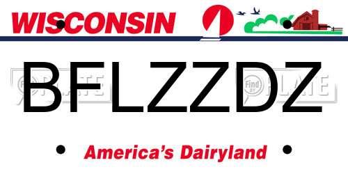 BFLZZDZ Wisconsin License Plate