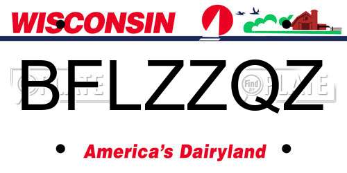 BFLZZQZ Wisconsin License Plate