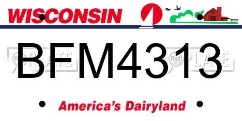BFM4313 Wisconsin License Plate