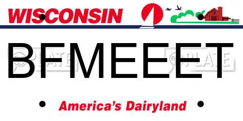 BFMEEET Wisconsin License Plate