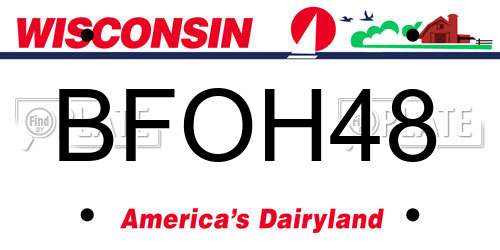 BFOH48 Wisconsin License Plate