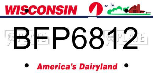 BFP6812 Wisconsin License Plate
