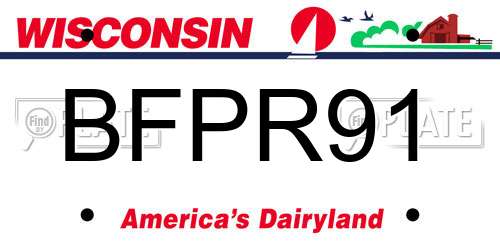 BFPR91 Wisconsin License Plate
