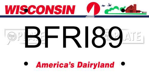 BFRI89 Wisconsin License Plate