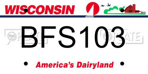 BFS103 Wisconsin License Plate