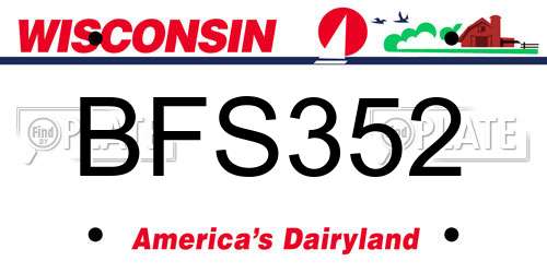 BFS352 Wisconsin License Plate