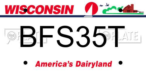 BFS35T Wisconsin License Plate
