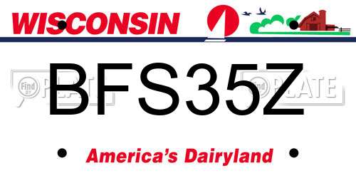 BFS35Z Wisconsin License Plate