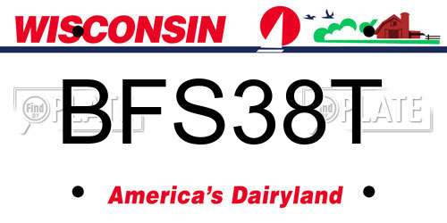 BFS38T Wisconsin License Plate