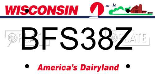 BFS38Z Wisconsin License Plate