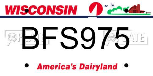 BFS975 Wisconsin License Plate