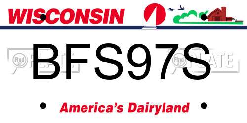 BFS97S Wisconsin License Plate
