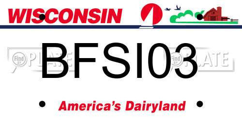 BFSI03 Wisconsin License Plate