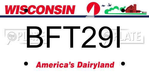 BFT29I Wisconsin License Plate