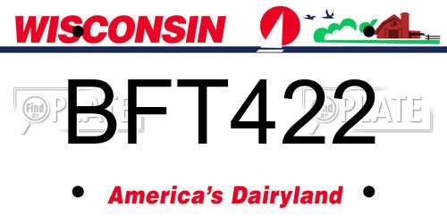 BFT422 Wisconsin License Plate