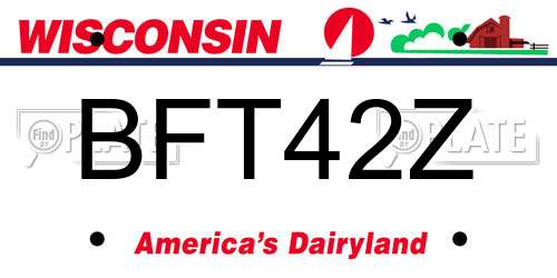 BFT42Z Wisconsin License Plate