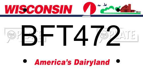 BFT472 Wisconsin License Plate