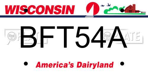 BFT54A Wisconsin License Plate