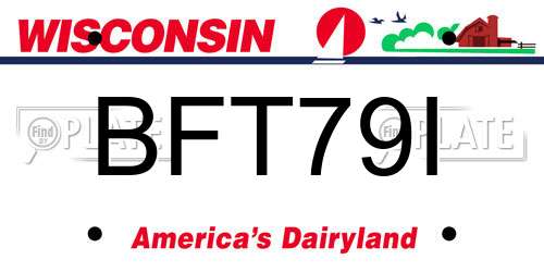 BFT79I Wisconsin License Plate