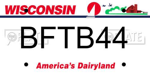 BFTB44 Wisconsin License Plate