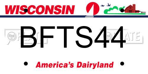 BFTS44 Wisconsin License Plate