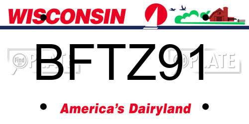 BFTZ91 Wisconsin License Plate