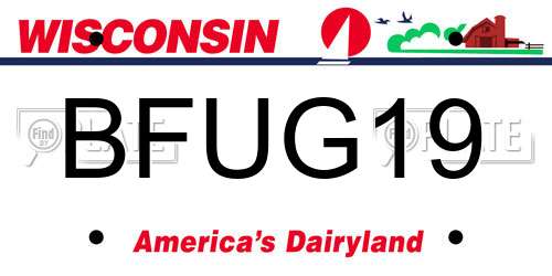 BFUG19 Wisconsin License Plate