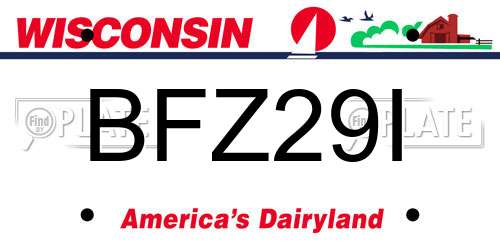 BFZ29I Wisconsin License Plate