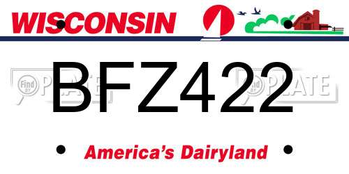 BFZ422 Wisconsin License Plate