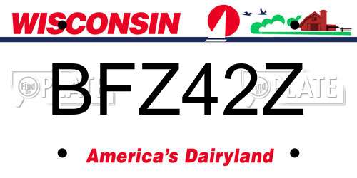 BFZ42Z Wisconsin License Plate