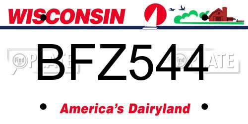 BFZ544 Wisconsin License Plate