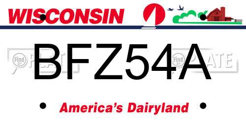 BFZ54A Wisconsin License Plate