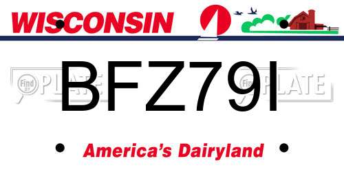 BFZ79I Wisconsin License Plate