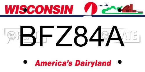 BFZ84A Wisconsin License Plate