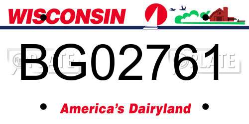 BG02761 Wisconsin License Plate