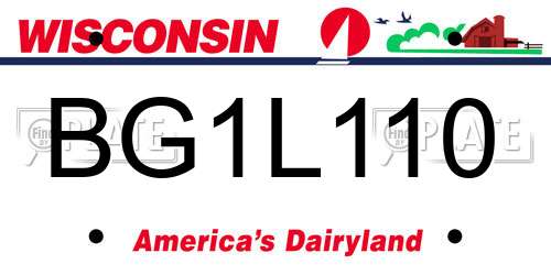 BG1L110 Wisconsin License Plate