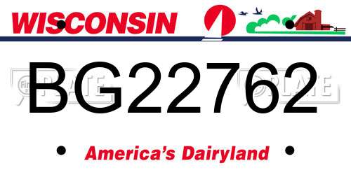BG22762 Wisconsin License Plate