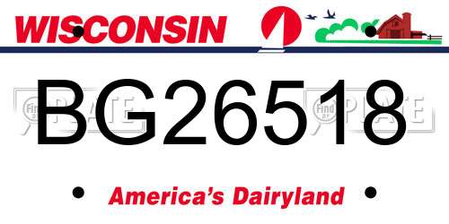 BG26518 Wisconsin License Plate