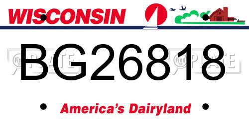 BG26818 Wisconsin License Plate