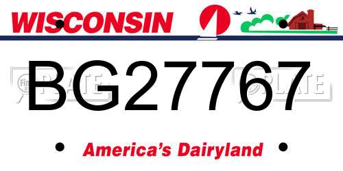 BG27767 Wisconsin License Plate