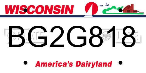 BG2G818 Wisconsin License Plate