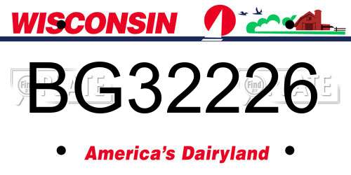 BG32226 Wisconsin License Plate
