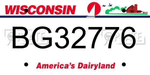 BG32776 Wisconsin License Plate