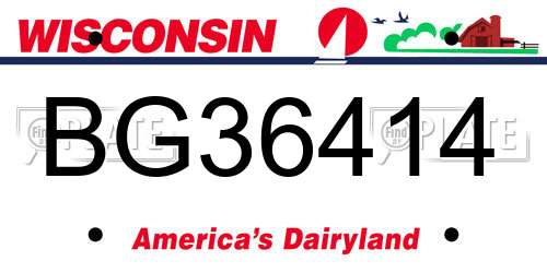 BG36414 Wisconsin License Plate