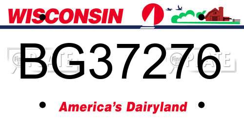 BG37276 Wisconsin License Plate