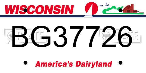 BG37726 Wisconsin License Plate