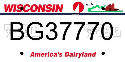 BG37770 Wisconsin License Plate