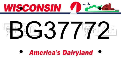 BG37772 Wisconsin License Plate