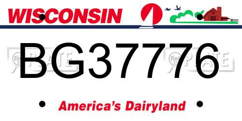 BG37776 Wisconsin License Plate