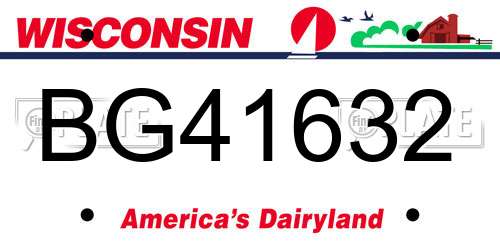 BG41632 Wisconsin License Plate